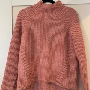 Madewell Mock-neck Pink Sweater